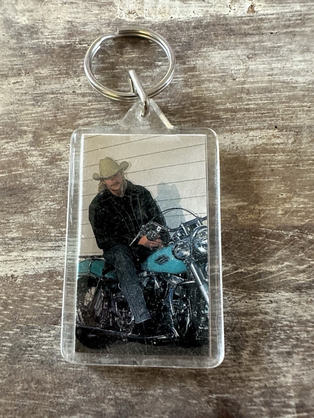 Vintage Keychain Alan Jackson Key Ring Acrylic Fob Country Music Artist USA